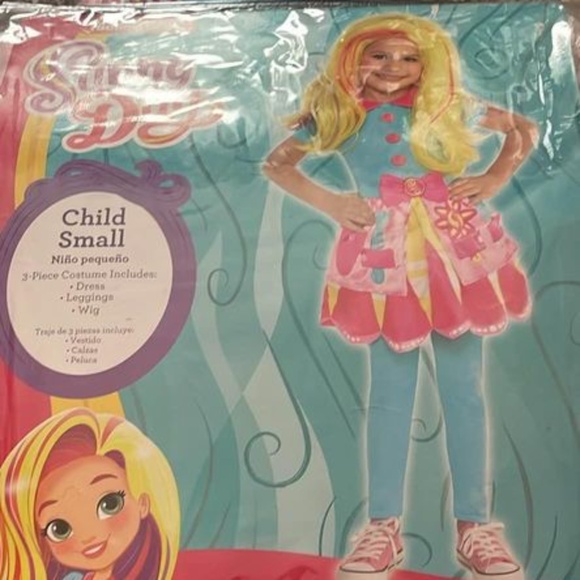 BRAND NEW girl youth nickelodeon sunny day stylist dress halloween costume w wig - Picture 3 of 5